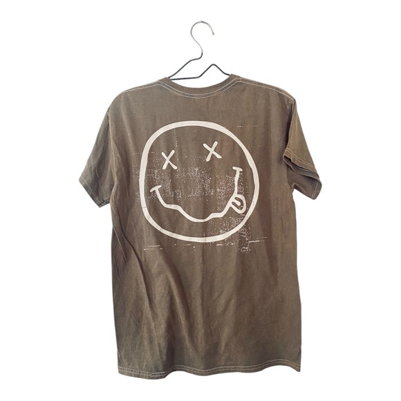 Nirvana Moss Green Graphic T Shirt 100% Cotton Unisex Short Sleeves Size Medium - Picture 2 of 7